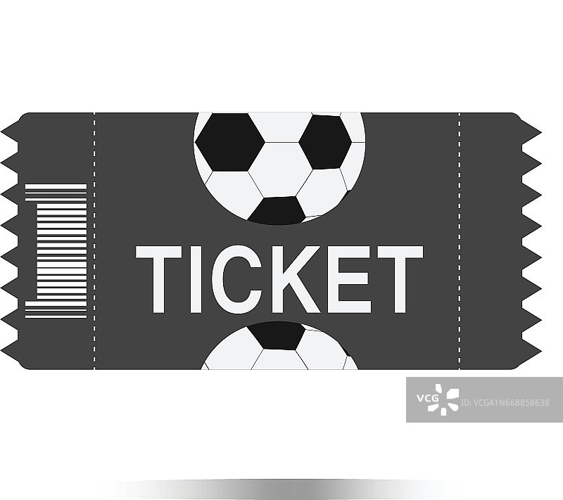 足球球票图标上的白色背景，足球球票的象征。矢量插图。图片素材