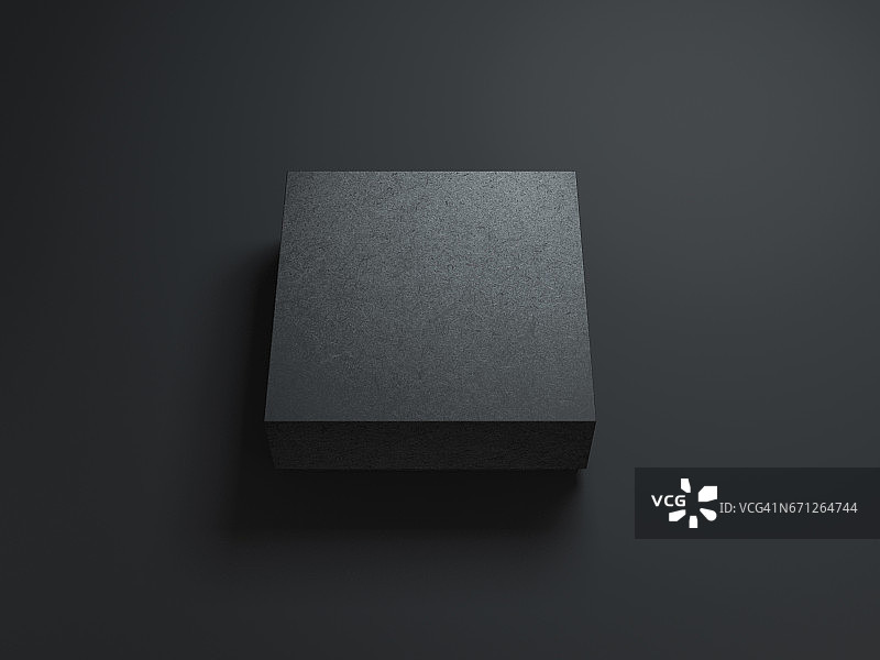 黑色背景上的方形黑匣子模型图片素材