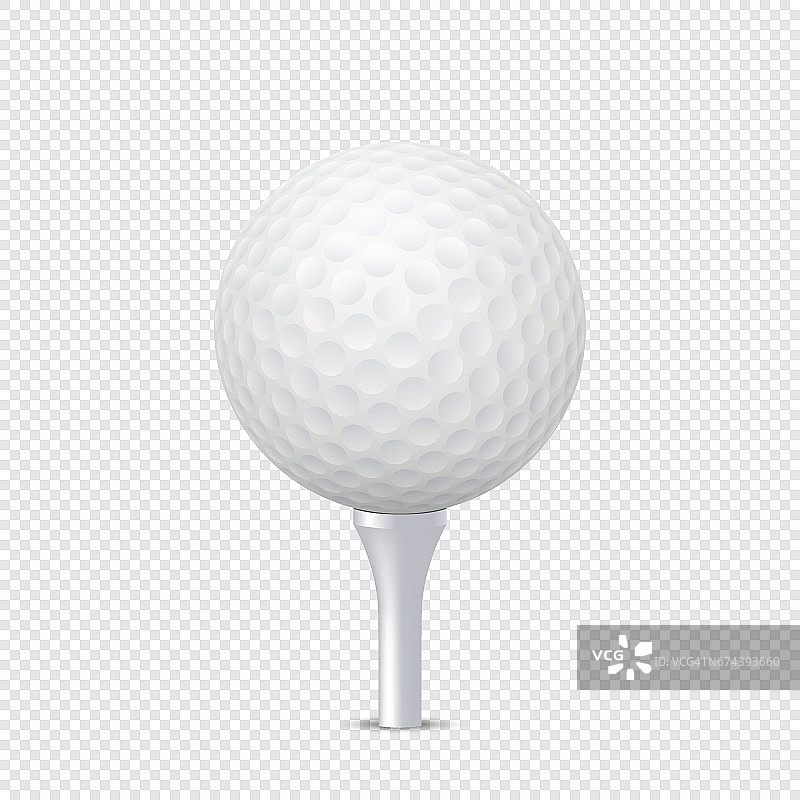 矢量白色现实的高尔夫球模板上t -孤立。EPS10中的设计模板图片素材
