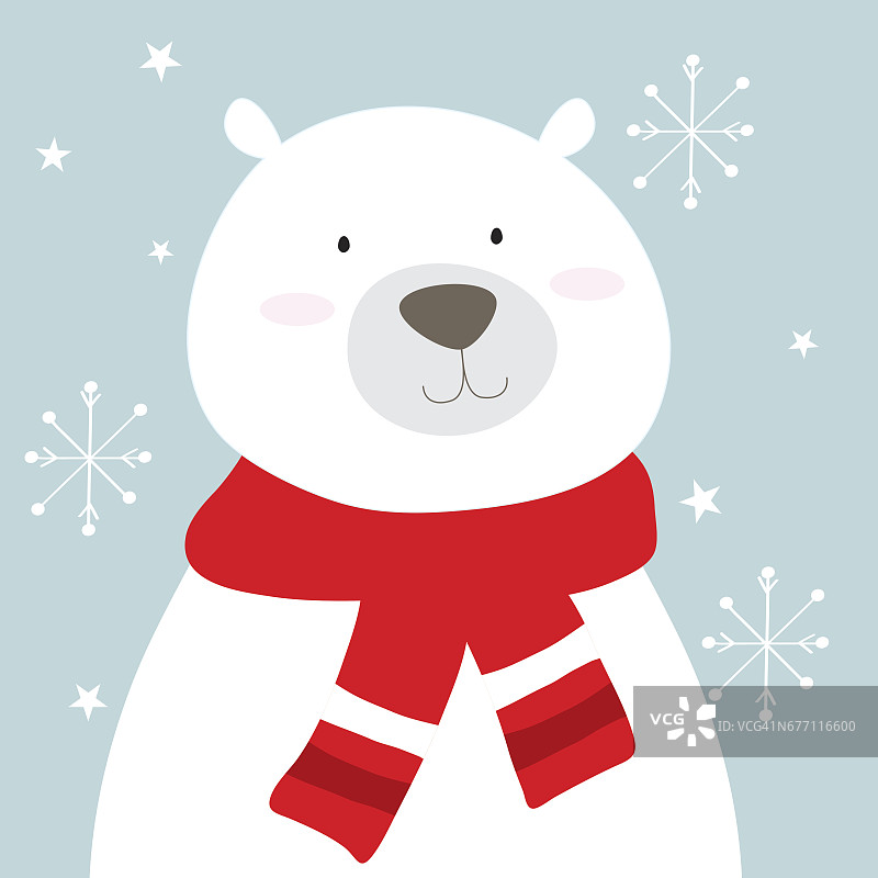 北极熊和圣诞节图片素材