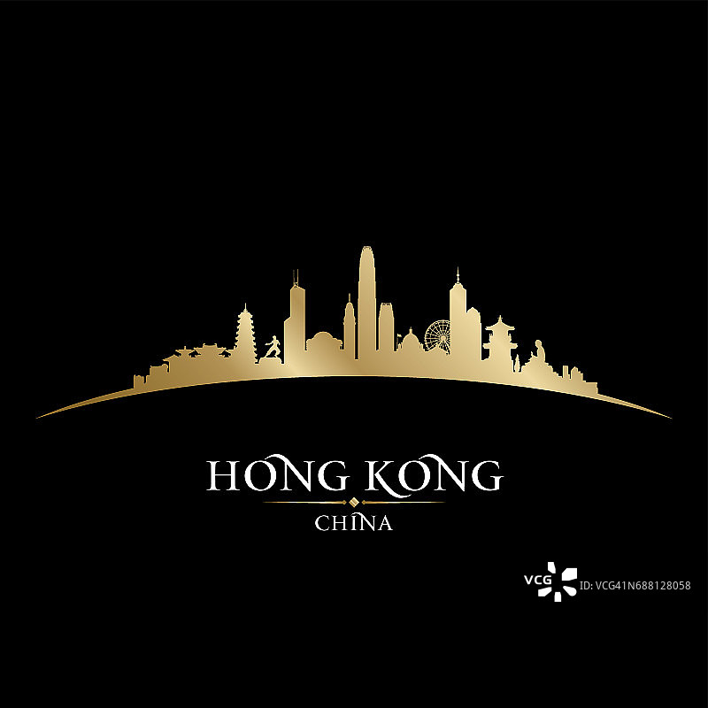 香港中国城市轮廓线图片素材