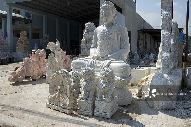 一组雕塑在岘港中南部海岸，越南中部。图片素材