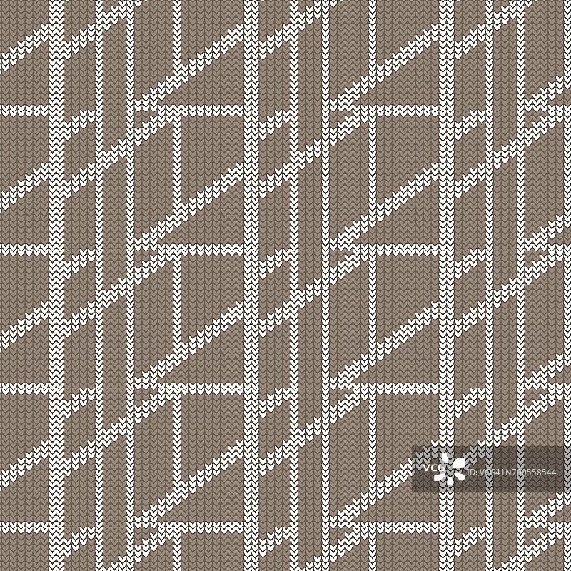 棕色和白色斜框抽象针织图案背景图片素材