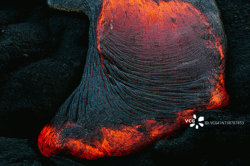 火山熔岩流的特写，夏威夷，美国，美国图片素材