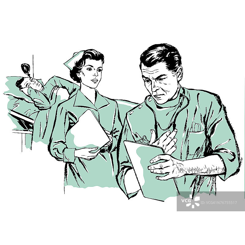 医生和护士关心病人图片素材