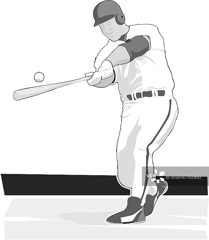 棒球击球手在投球时挥棒图片素材