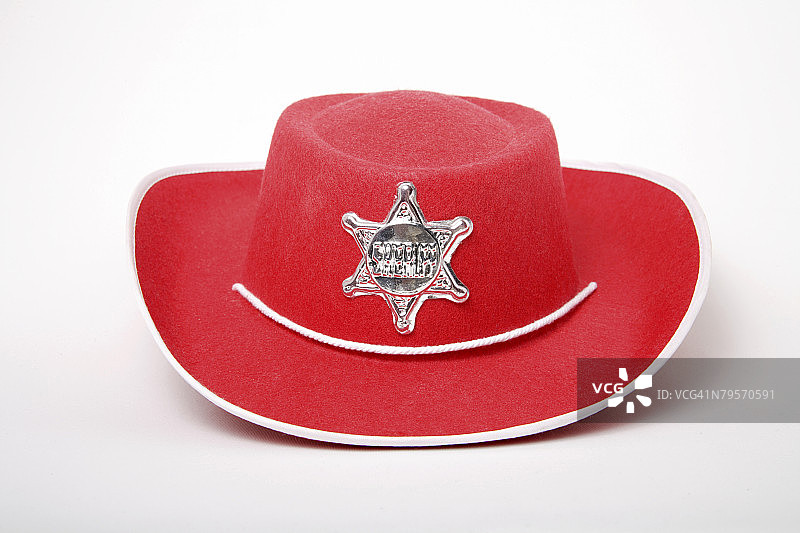 红色牛仔帽，特写图片素材