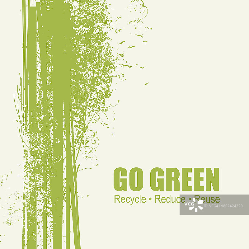 绿色循环，减少再利用的生态海报概念图片素材