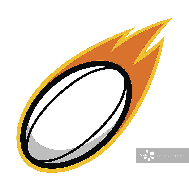橄榄球运动足球皮革彗星火尾巴飞行图标图片素材