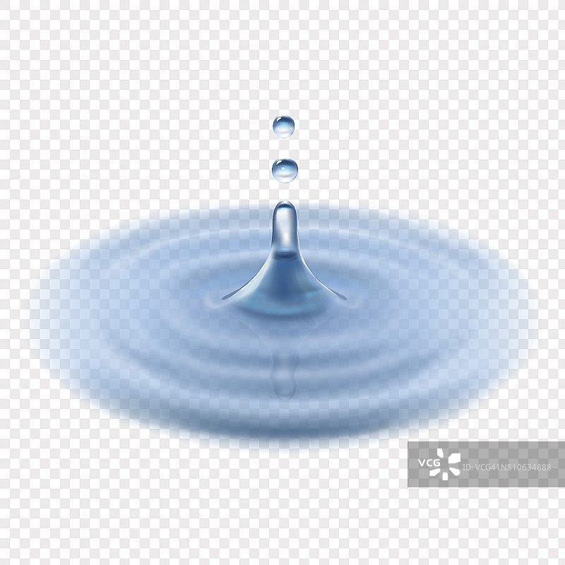 水滴下落矢量透明逼真的插图图片素材