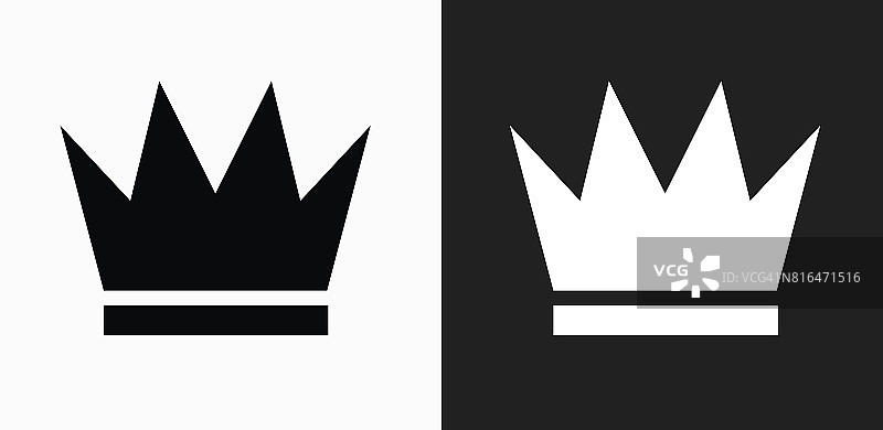 皇冠图标上的黑色和白色矢量背景图片素材