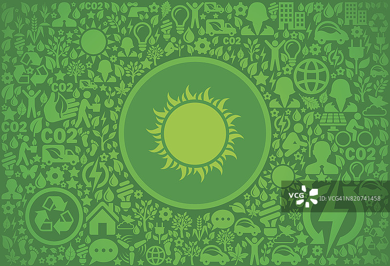太阳环境绿色矢量图标模式图片素材