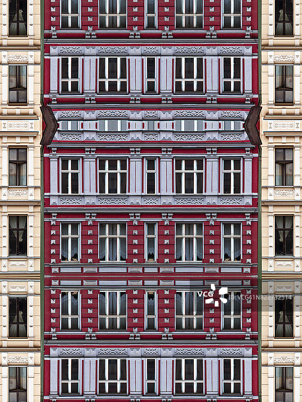 抽象形象:德国柏林住宅建筑色彩缤纷的外立面千变万化的形象图片素材