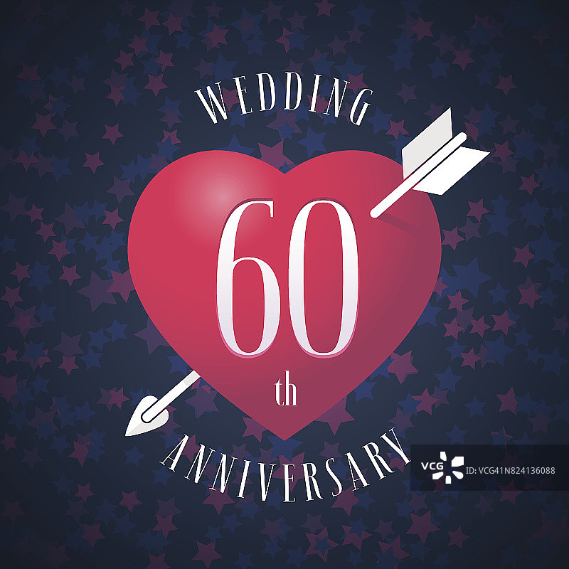 结婚60周年纪念向量图标图片素材