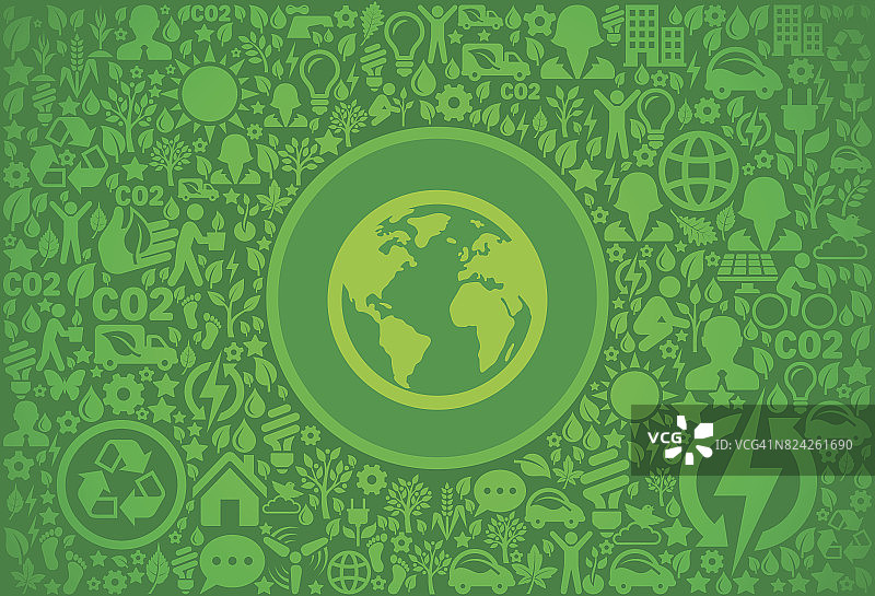 地球环境绿色矢量图标模式图片素材