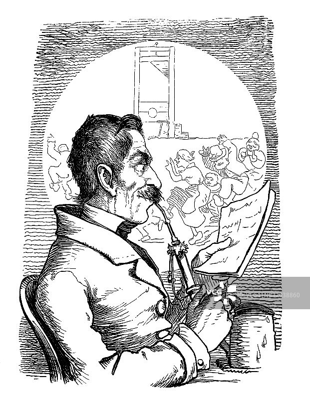 老人抽烟斗。- 1867图片素材