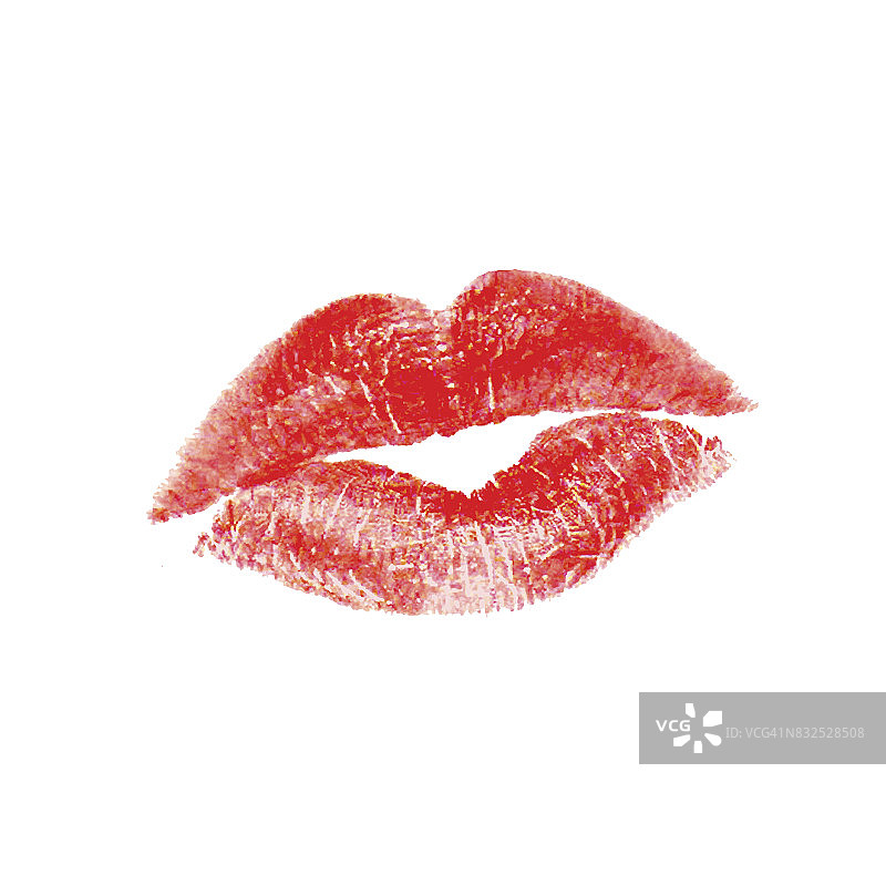 唇吻，孤立在白色的背景上图片素材