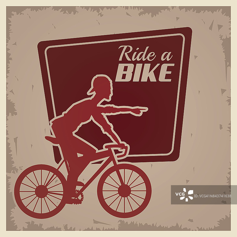 海报复古骑自行车的自行车剪影图片素材