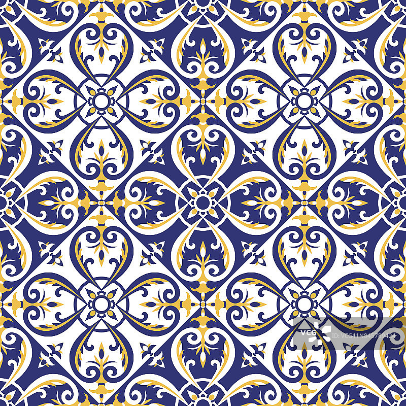 葡萄牙瓷砖花纹矢量图片素材