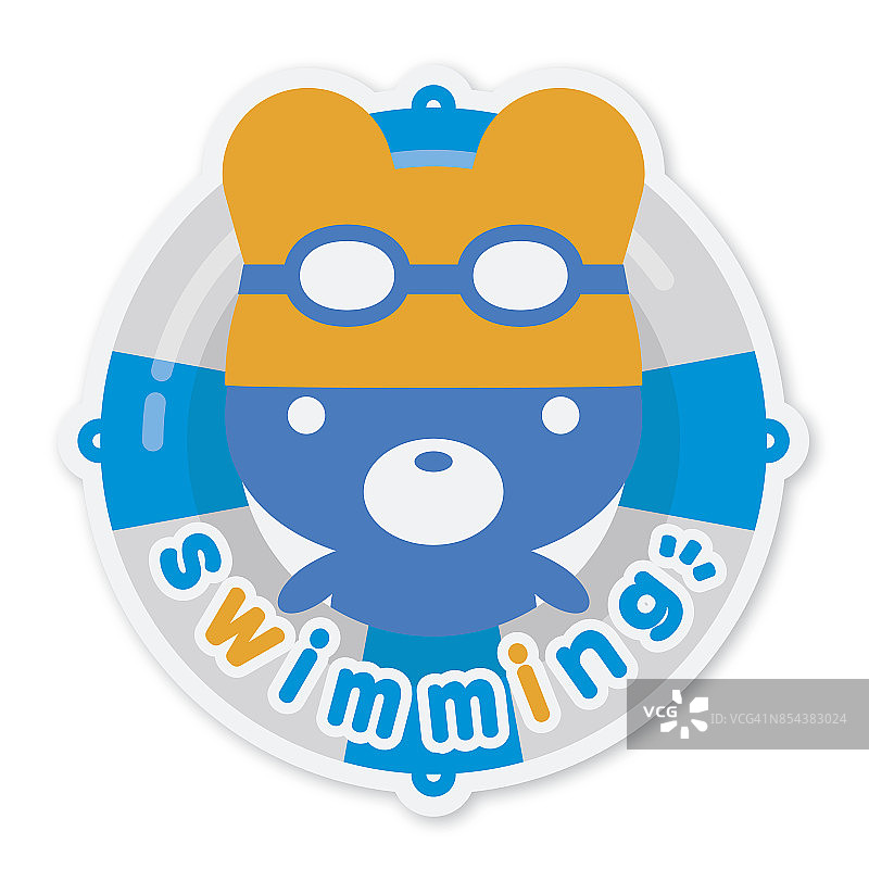 夏季熊游泳/漂浮主题图片素材