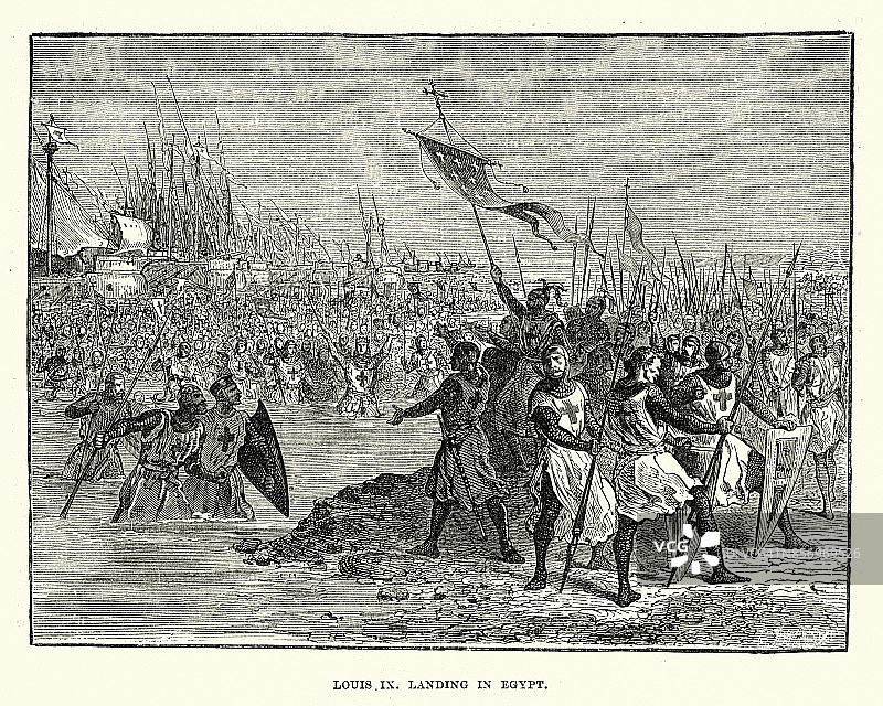 第七次十字军东征路易九世登陆埃及图片素材