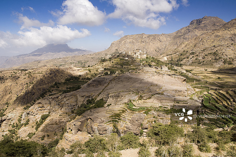 哈拉斯山脉的坚固村庄图片素材