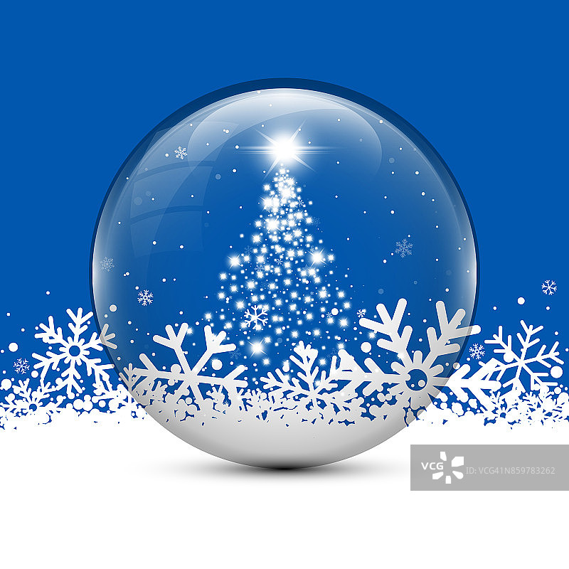 圣诞雪花玻璃球图片素材