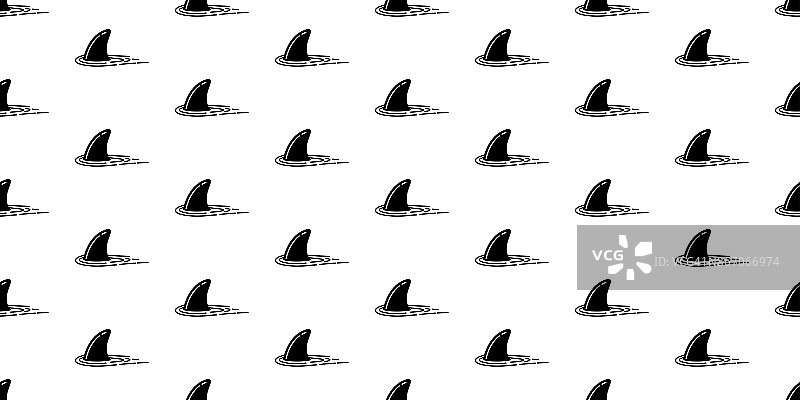 鲨鱼海豚鲸鱼鳍无缝模式矢量壁纸背景图片素材