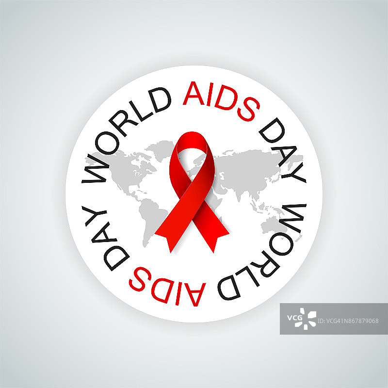 世界艾滋病日。红丝带标志图片素材