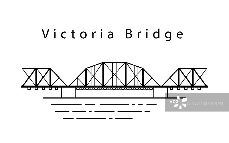 加拿大的维多利亚大桥。直线上的向量图片素材