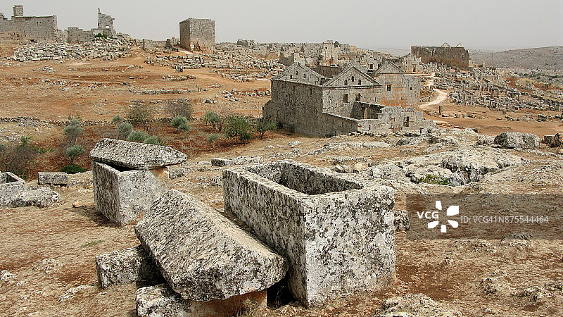 Serjilla，古老的拜占庭村庄，死亡之城，叙利亚图片素材