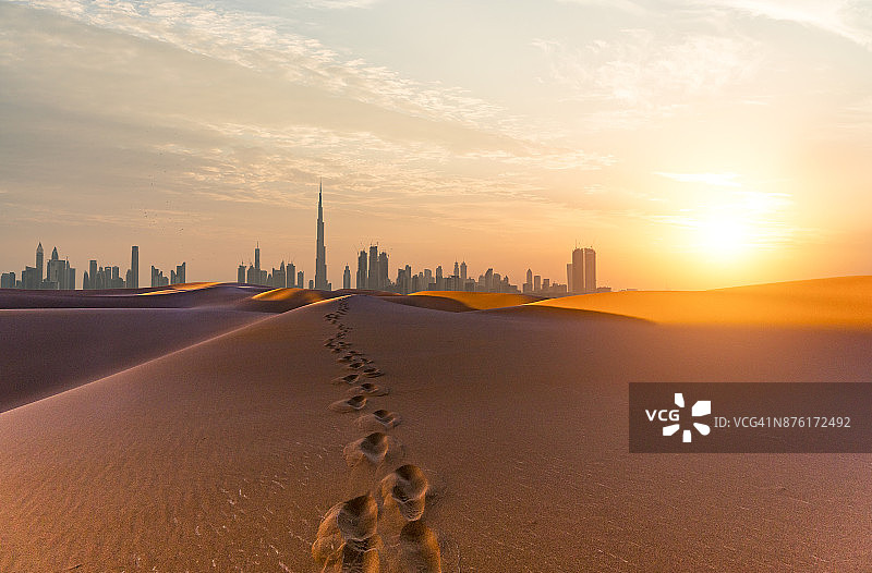 迪拜的日出风景图片素材