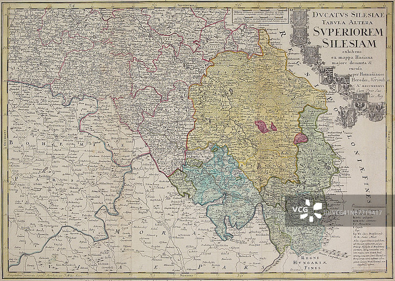 西里西亚的古老地图图片素材