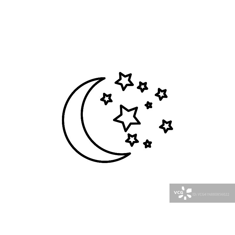 星星月亮图标图片素材