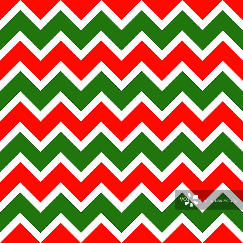 圣诞图案条纹无缝红绿色和白色的颜色。圣诞快乐抽象背景矢量chevron。节日礼物包装纸设计。图片素材
