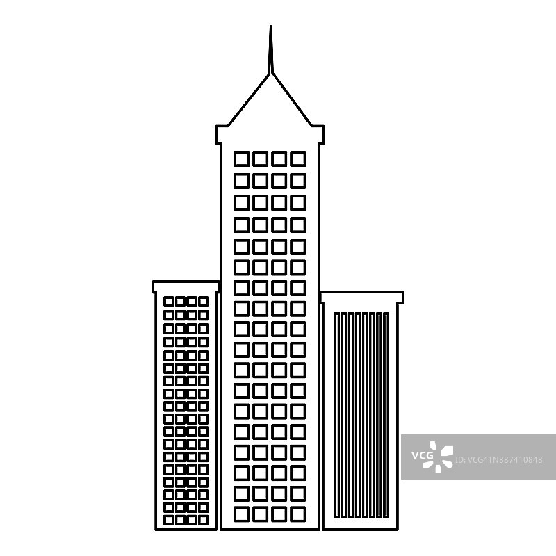 摩天大楼孤立图标图片素材