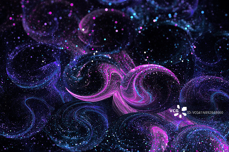 蓝色和紫色螺旋抽象分形图案图片素材