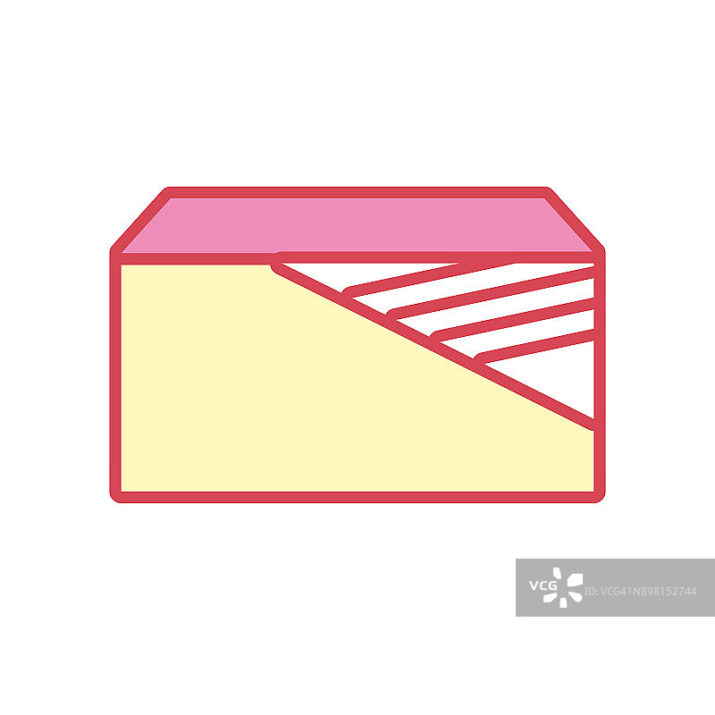 信封黄色一个粉红色的矢量插图图片素材