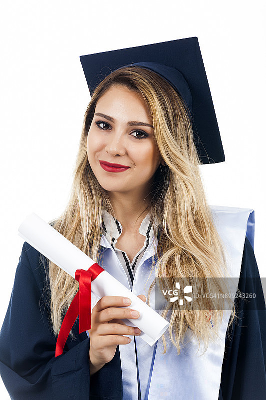 毕业的女人微笑图片素材