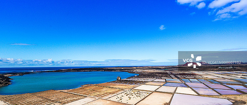全景Salinas de Janubio - Lanzarote图片素材