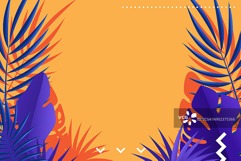 热带棕榈叶复古背景设计图片素材