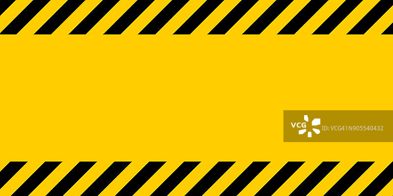 黑色和黄色警告线条纹矩形背景，黄色和黑色条纹对角线图片素材