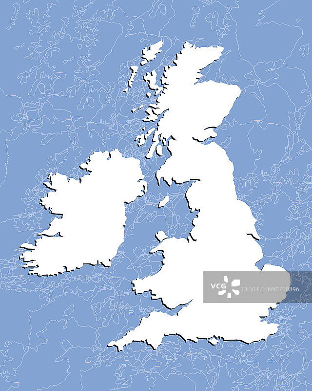 英国和爱尔兰地图图片素材
