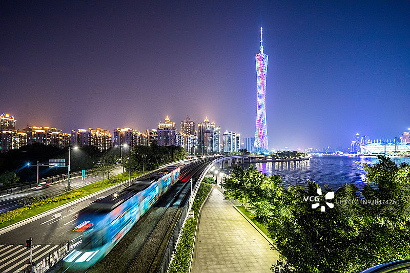 中国广州塔之夜图片素材