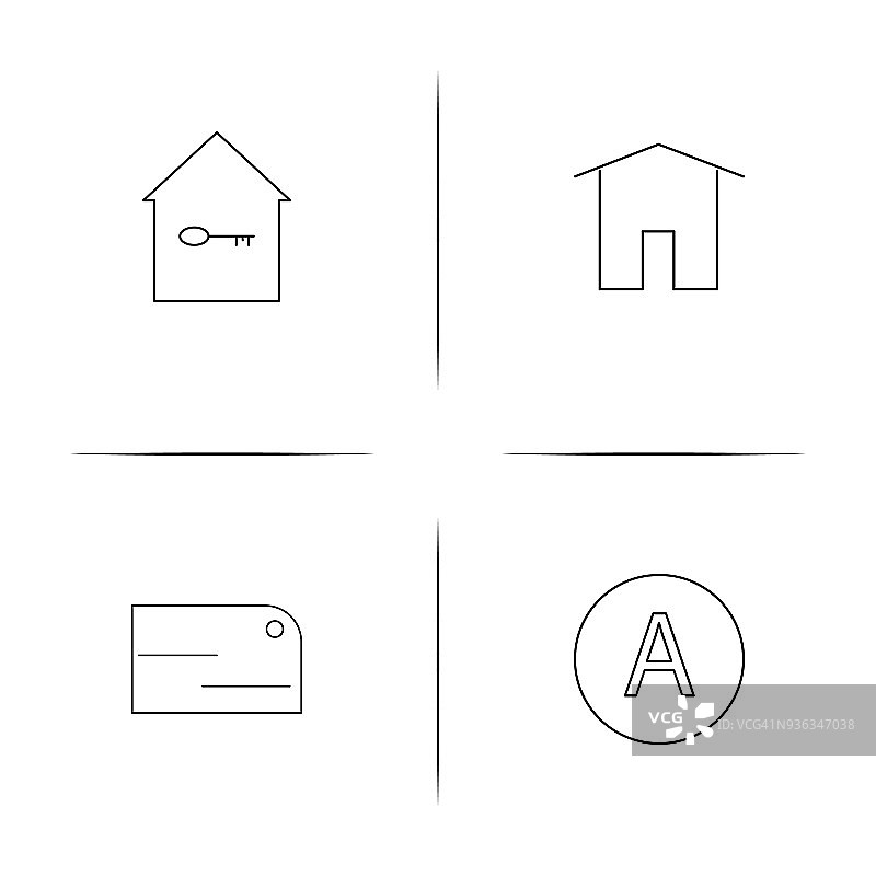 家用电器和设备简单线性图标设置。简单的轮廓图标图片素材