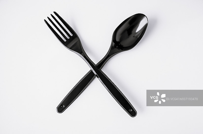 黑色塑料餐具图片素材