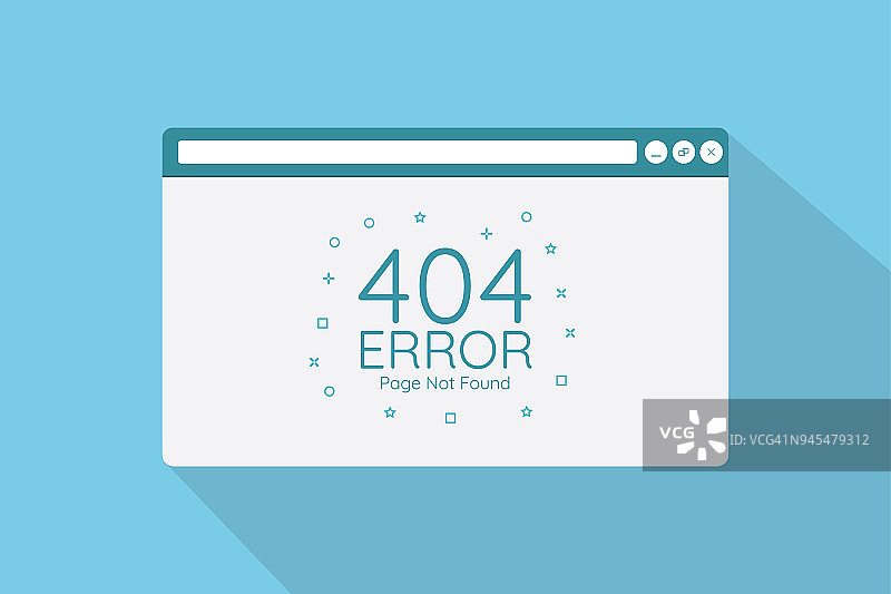404错误页面在浏览器屏幕与平面风格概念矢量插图图片素材
