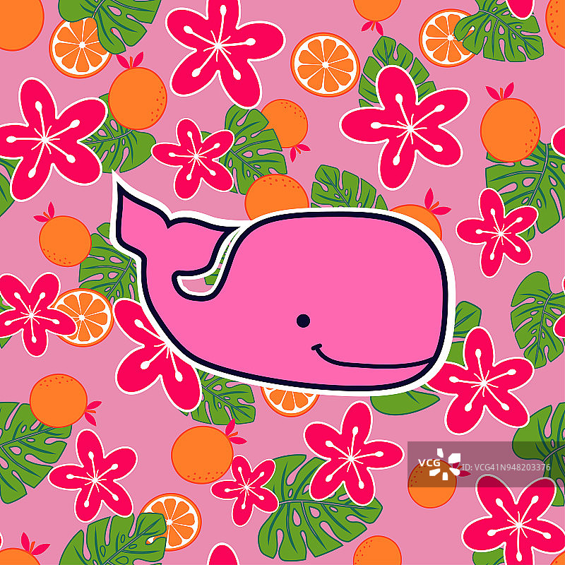粉红色抹香鲸图案图片素材