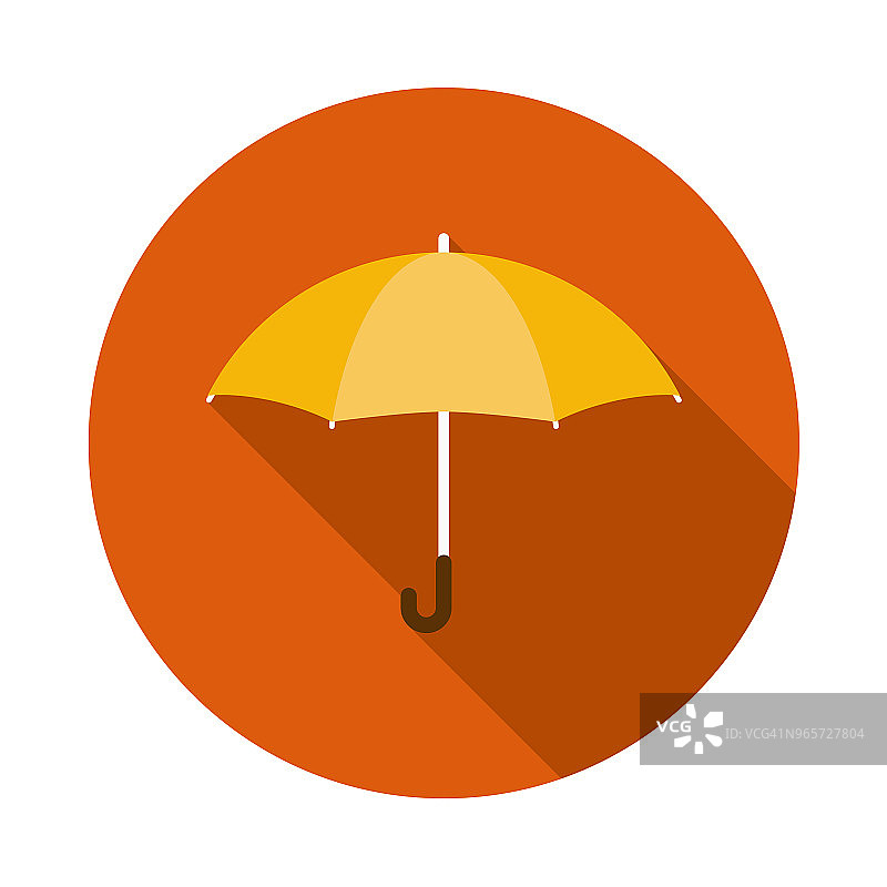 伞平设计秋季图标与侧影图片素材