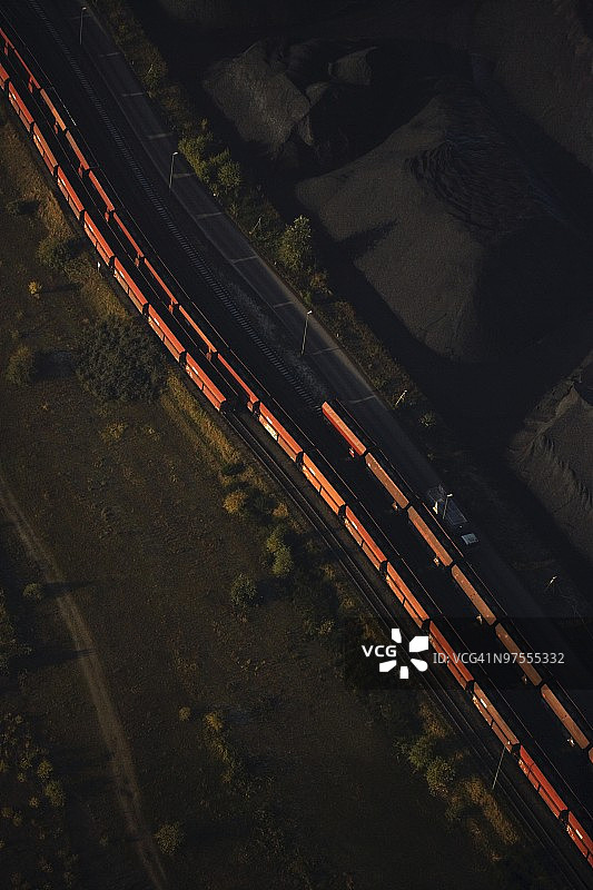 德国杜伊斯堡，铁路旁的煤炭图片素材